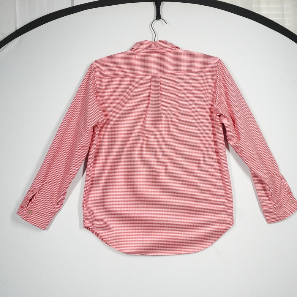 VTG Kelly's Kids Red White Gingham Button Down Shirt Long Sleeve Size‎ L 10-12 - Picture 6 of 9